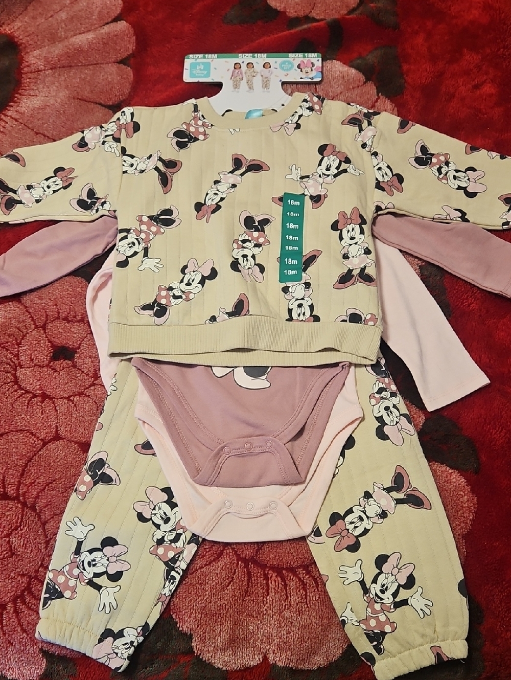 Disney Pink and Cream Minnie Mouse Kids Matching Set